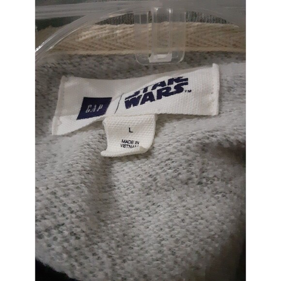 Gap Star Wars Rebel Logo With Blue Stripes Gray Hoodie Size L - Picture 8 of 11